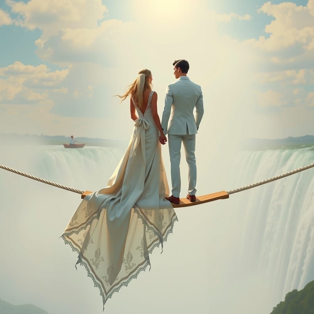 Surreal Wedding Atop Niagara Falls in Ethereal Style