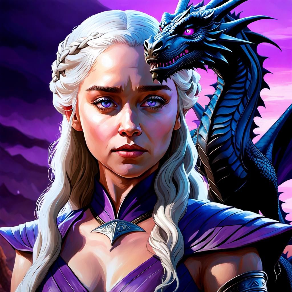 Daenerys Targaryen Portrait in a Detailed Fantasy Style