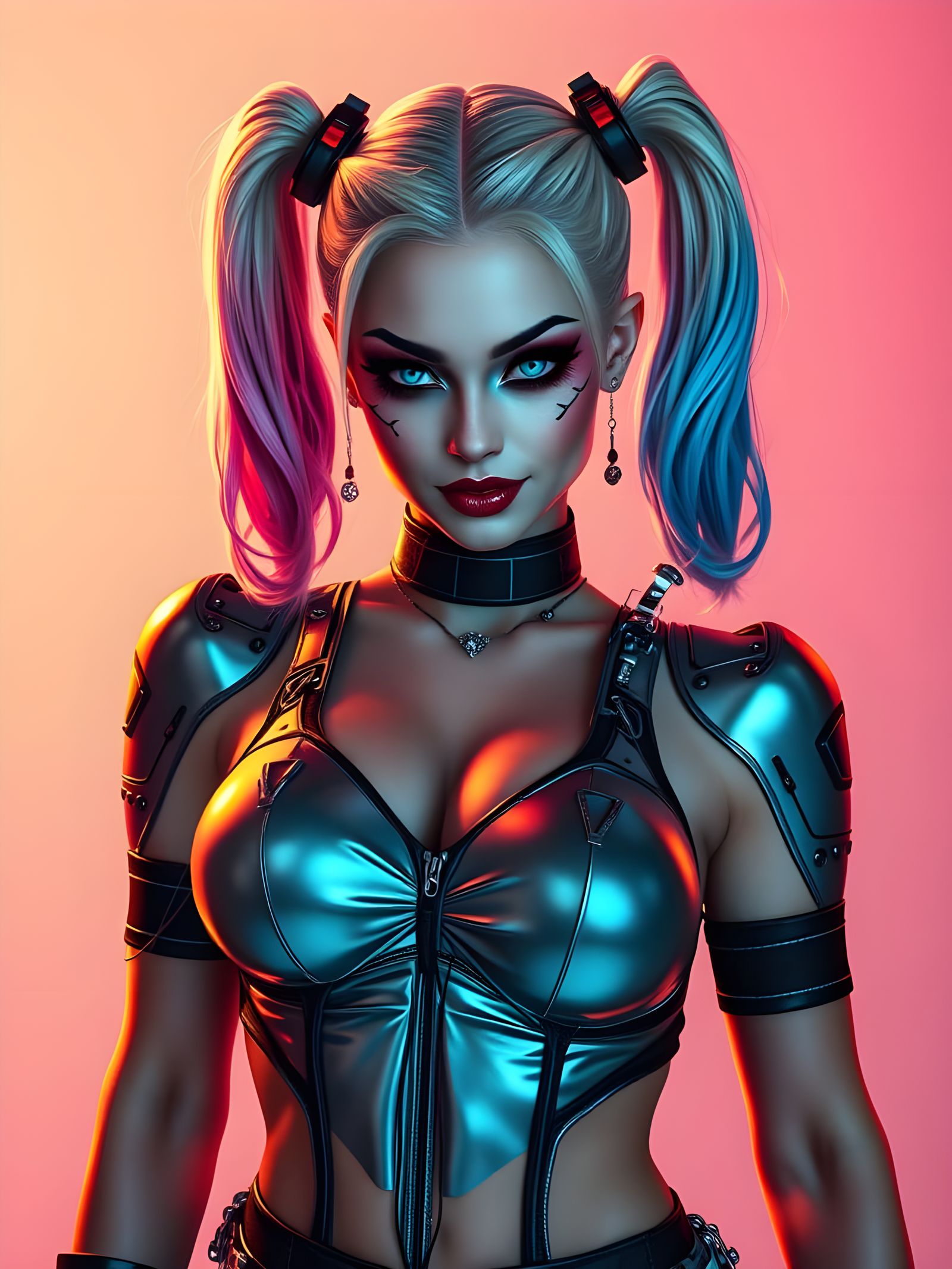 Futuristic Harley Quinn Blends Seduction and Technology in B...