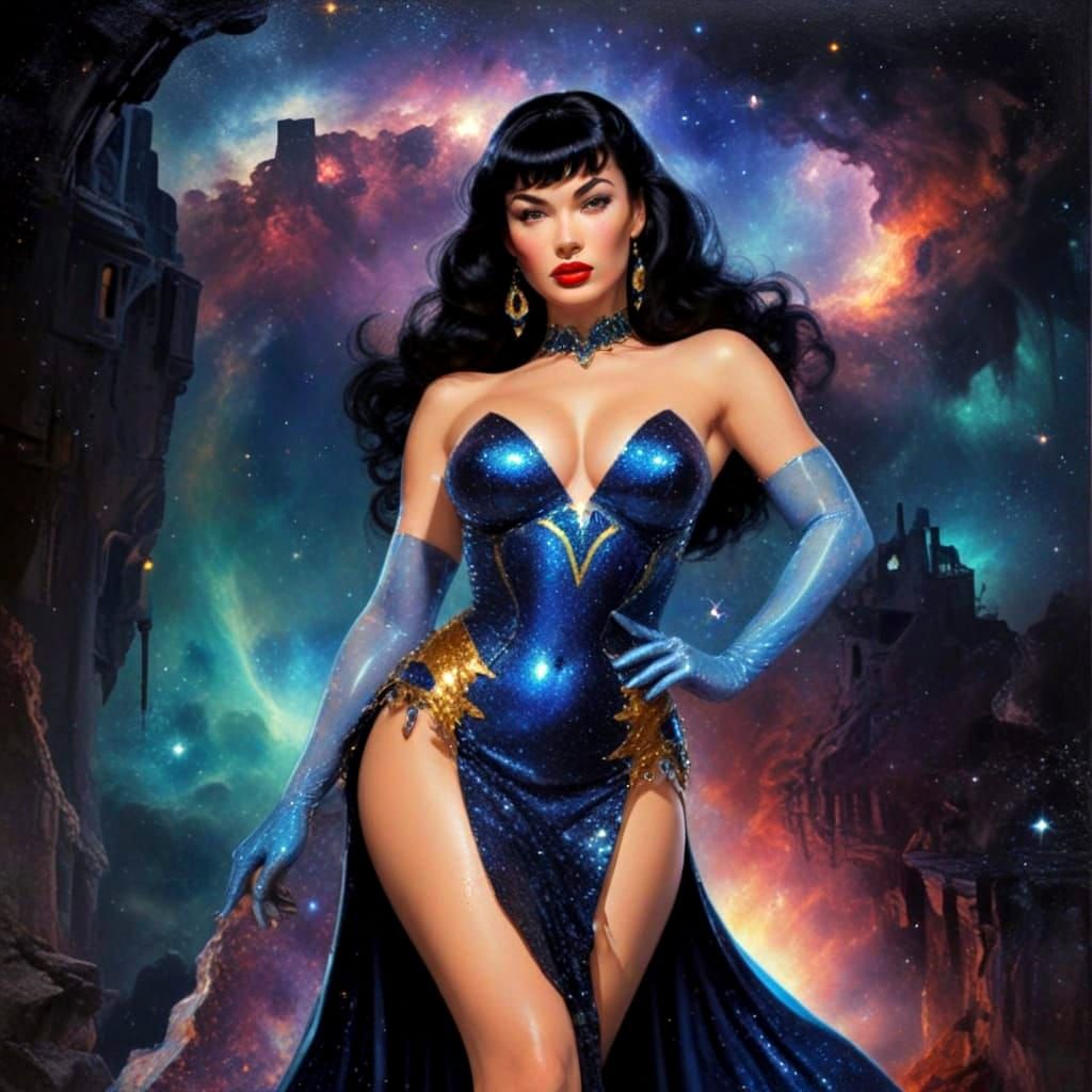 Glamourous Queen in Celestial Ruins