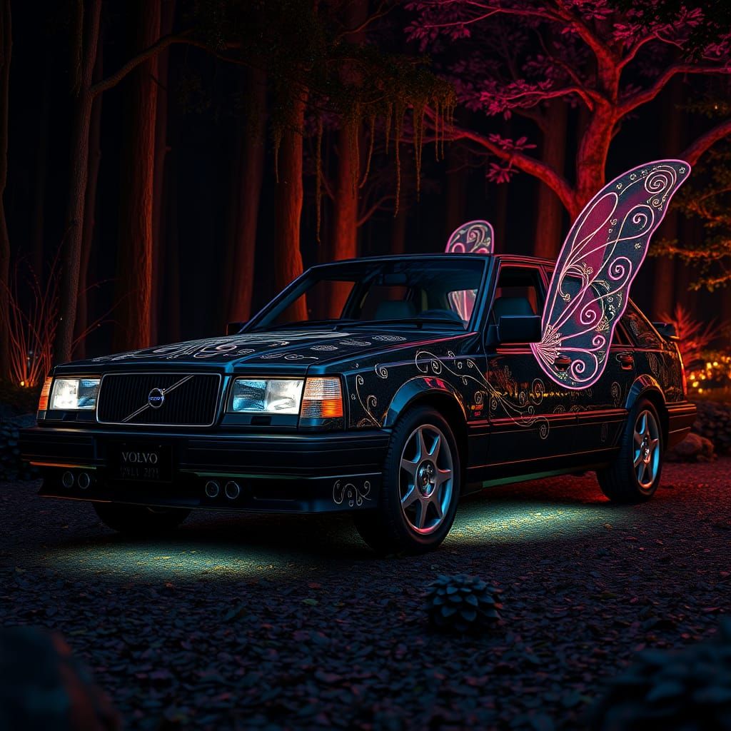 Mystical Volvo Fairy Edition in Whimsical Fantasy Land
