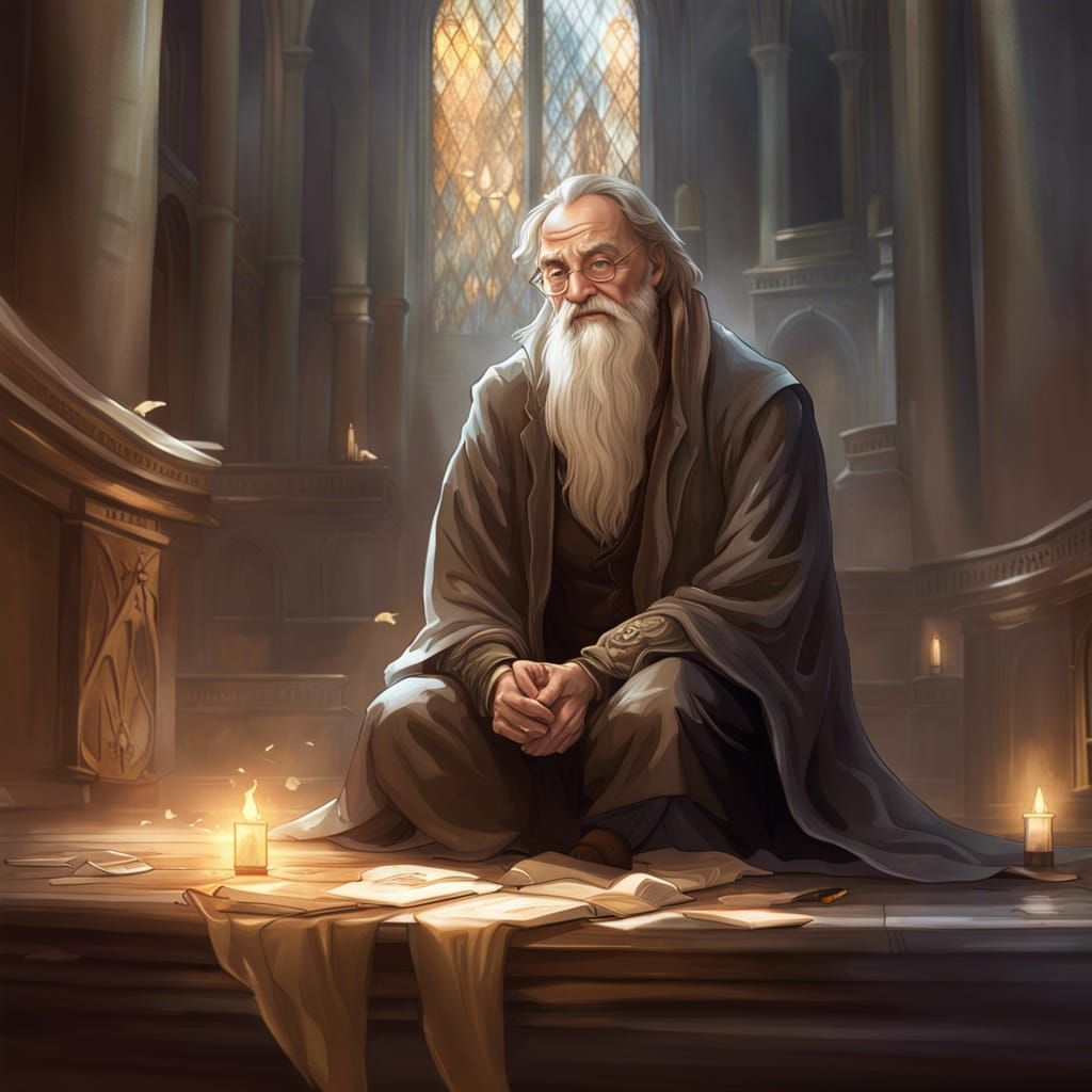 Harry Potter Portrait with Dumbledore, Hyperdetailed Art