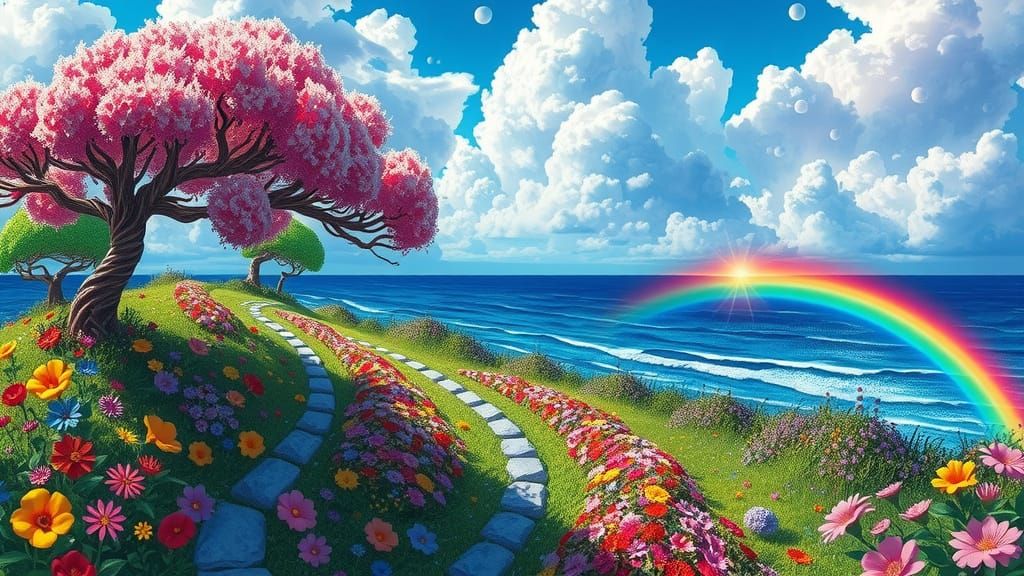 Dreamlike Garden of Whimsy and Wonder