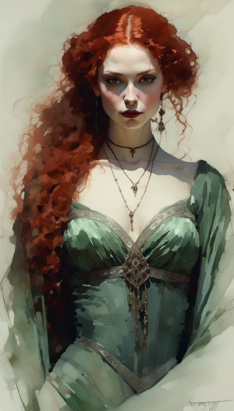 Bride of Dracula: Elena in Velvet Gown