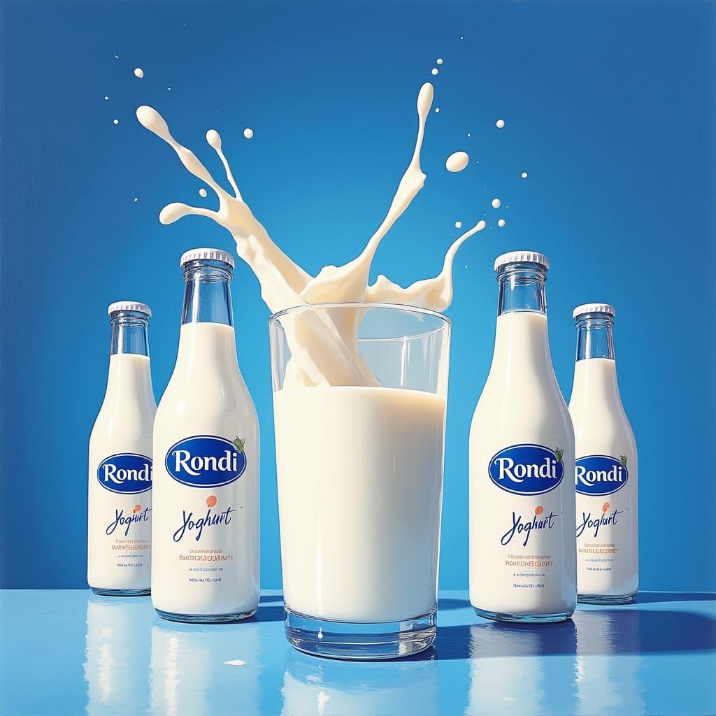 Rondi Yoghurt: Milk Splash in Oil Painting Style