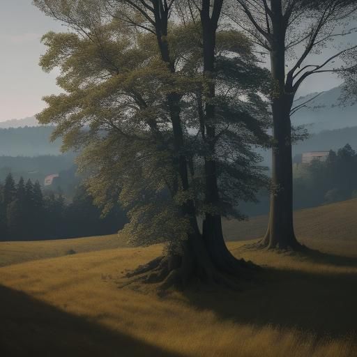 Roman Knight in Eerie Forest Landscape Painting