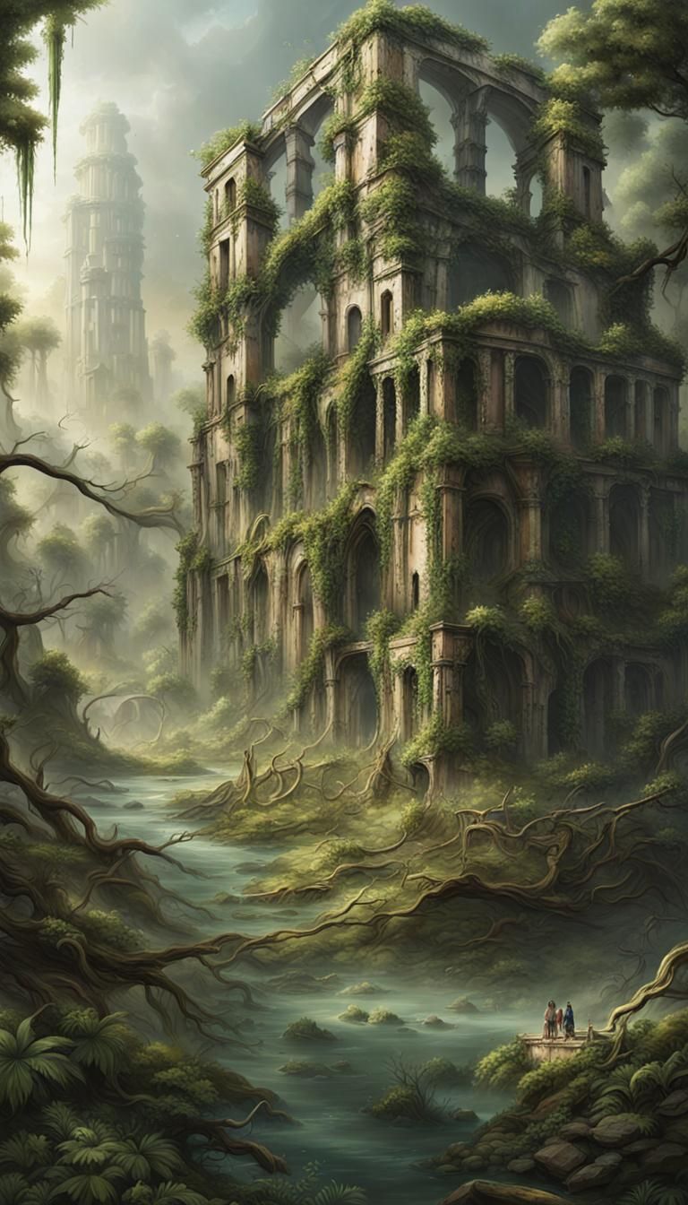 Nature Reclaims Ruins: Post-Apocalyptic Landscape
