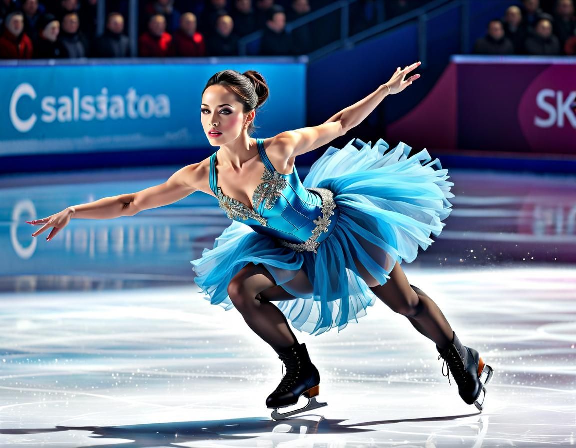 The skater's dance captivates the eyes.