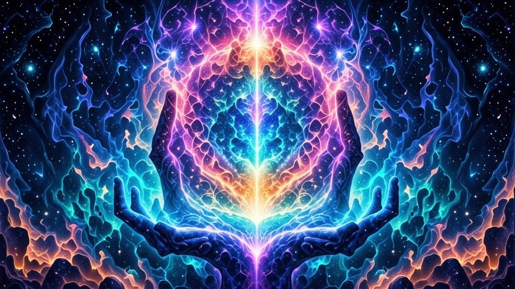 Mega Merkaba Galaxy Portal in Cosmic Colors