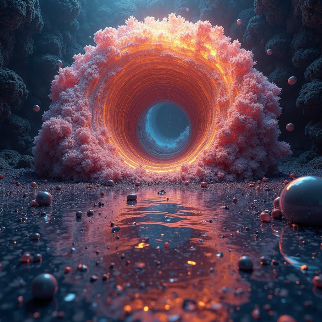 Colorful Depth Illusion with Flowing Liquid Metal