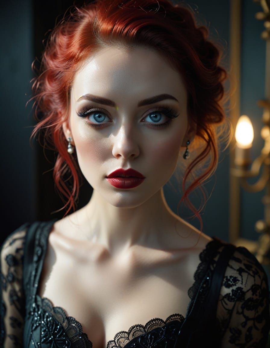 Mysterious Neo-Victorian Beauty in Luxurious Atmosphere