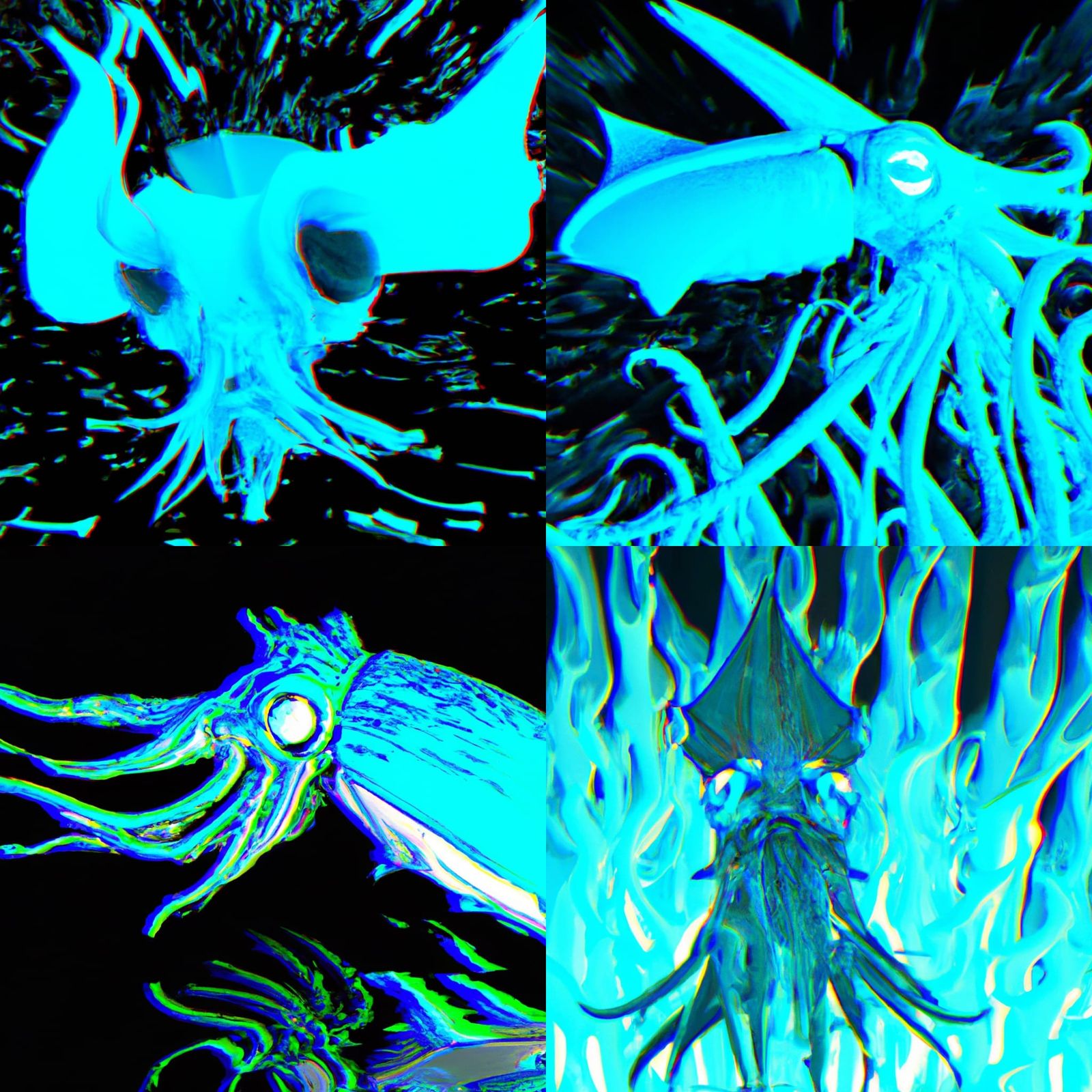 Screaming Blue Squid: Glitchcore Horror in 3D