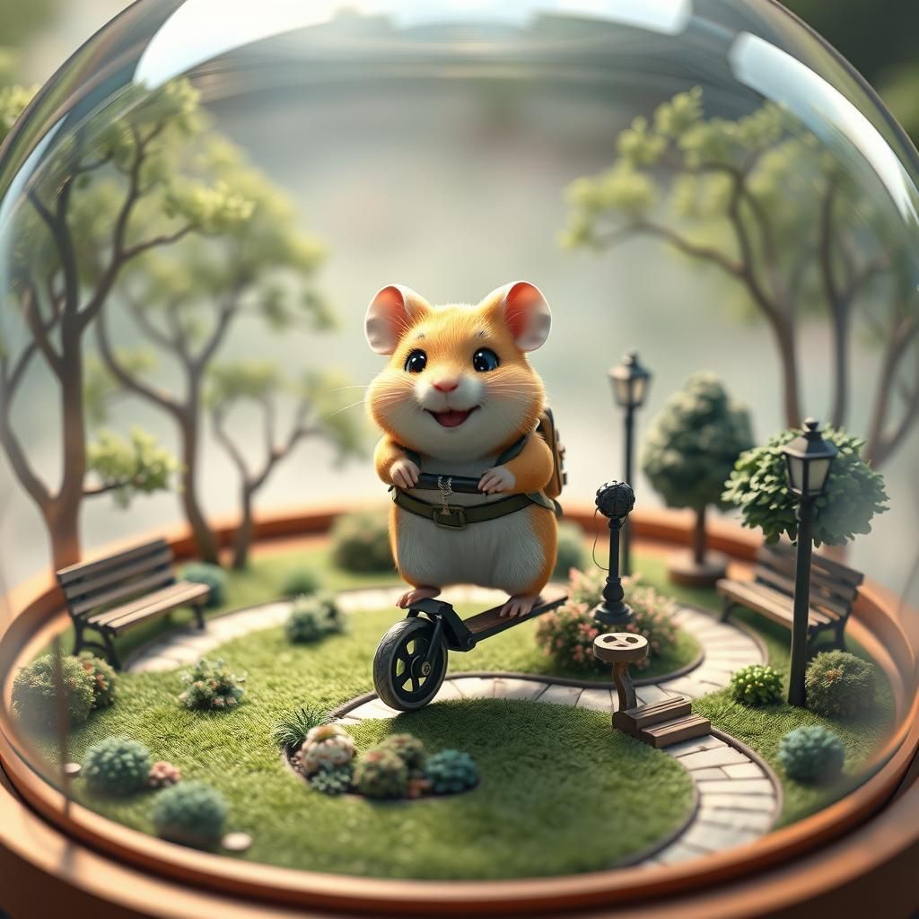 Hamster on a Pog .. that's not it, Fluxie!