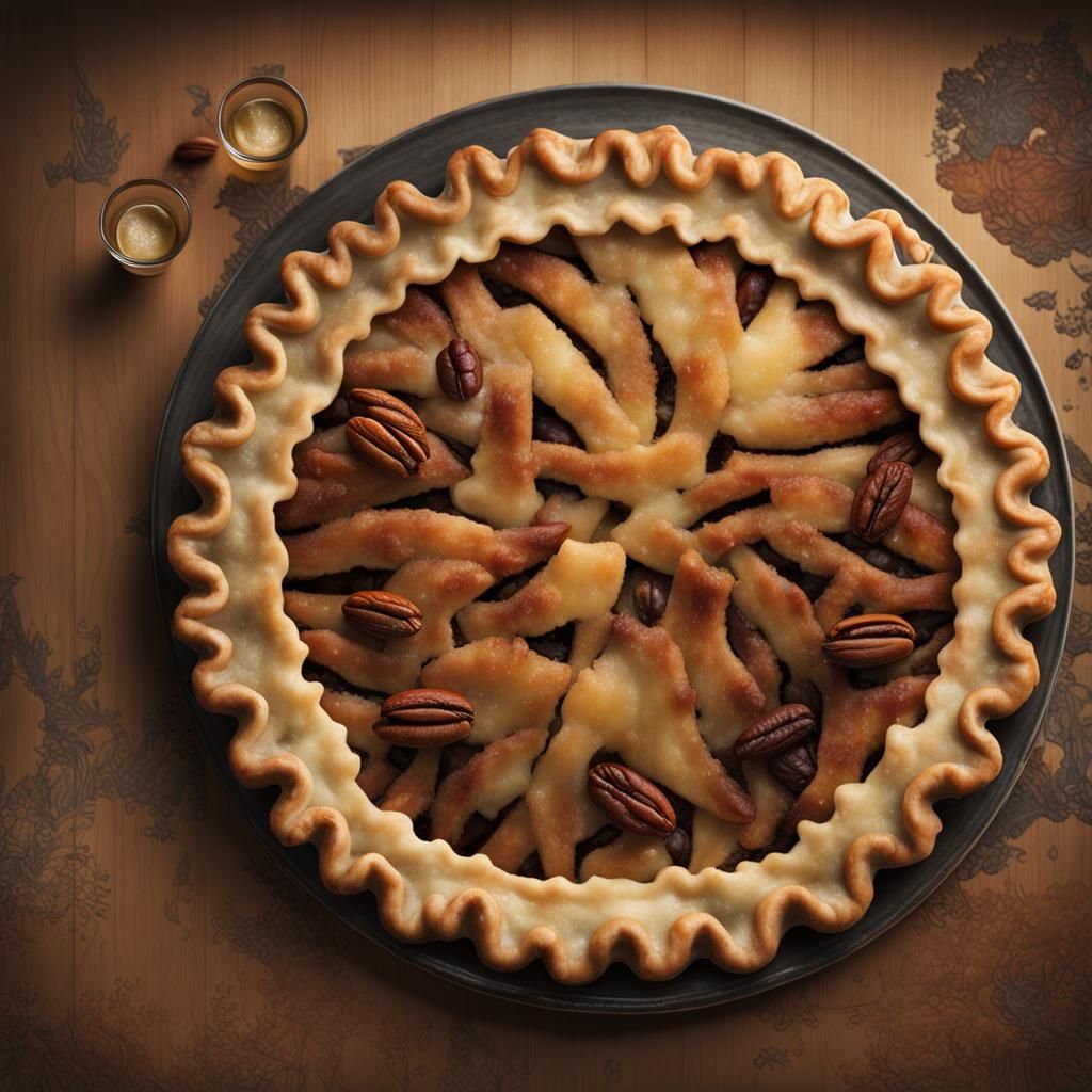 Japanese Fruit Pie in Dark Surrealist Style