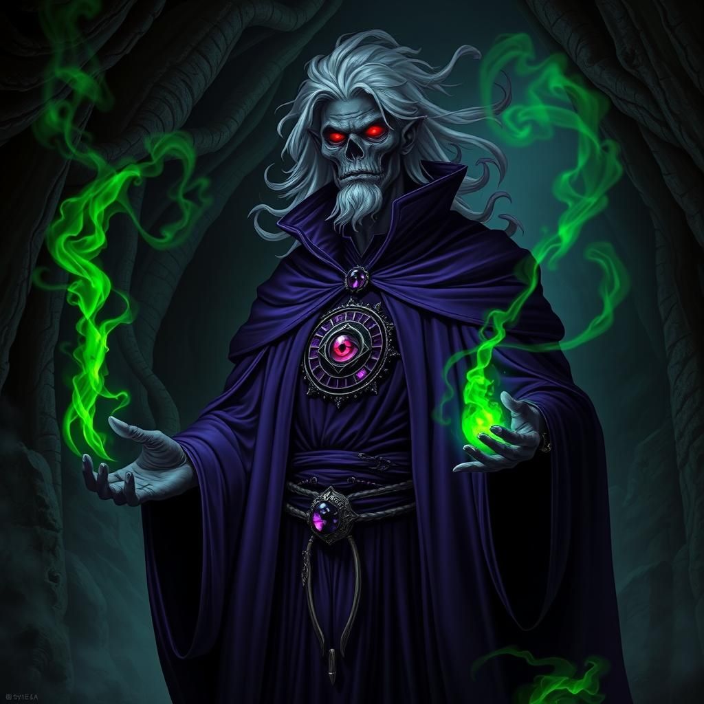 Drow Cleric of Ghaunadaur in Eerie Cavern