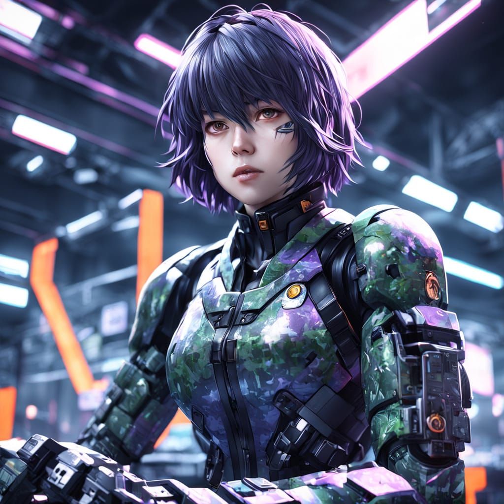 Motoko Kusanagi in Thermo-Optical Camouflage, 3D Anime Art