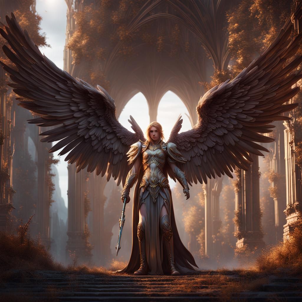 Detailed Matte Painting of an Archangel