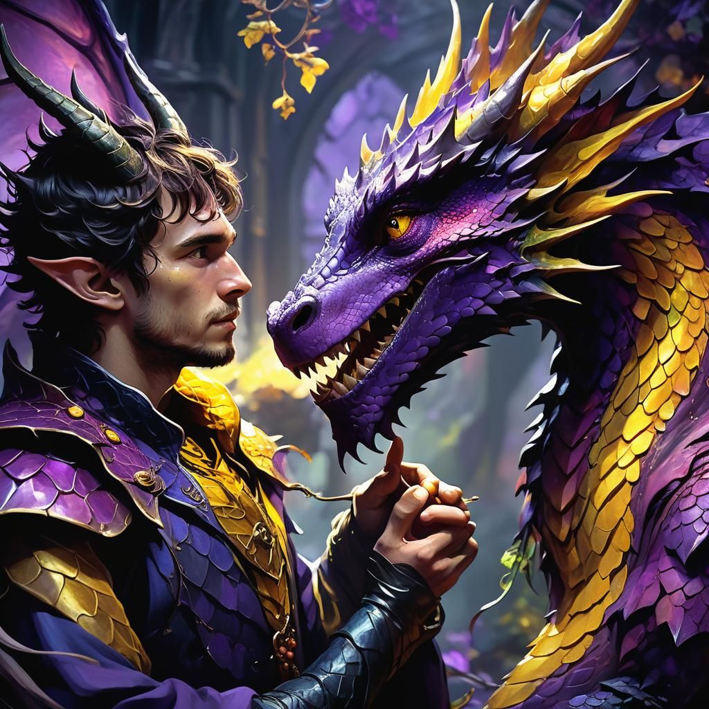 Dragon Caretaker in Dark Fantasy Digital Art