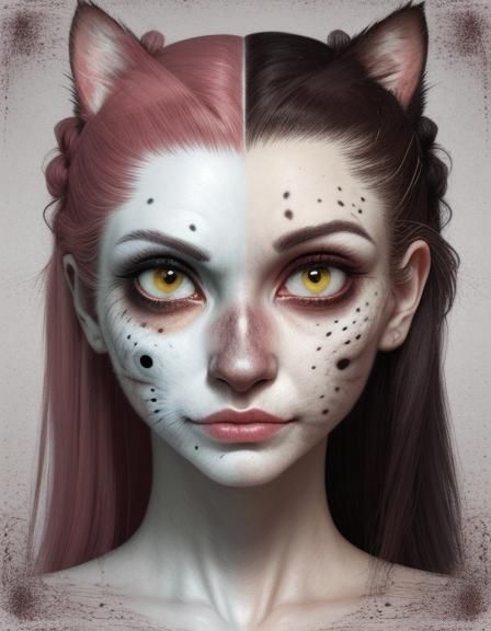 Chaotic Cat-Girl Amalgamation: Fluffy Body Horror Beauty