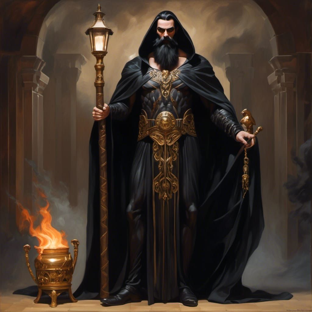 Hades, God of the Underworld in Art Deco Style