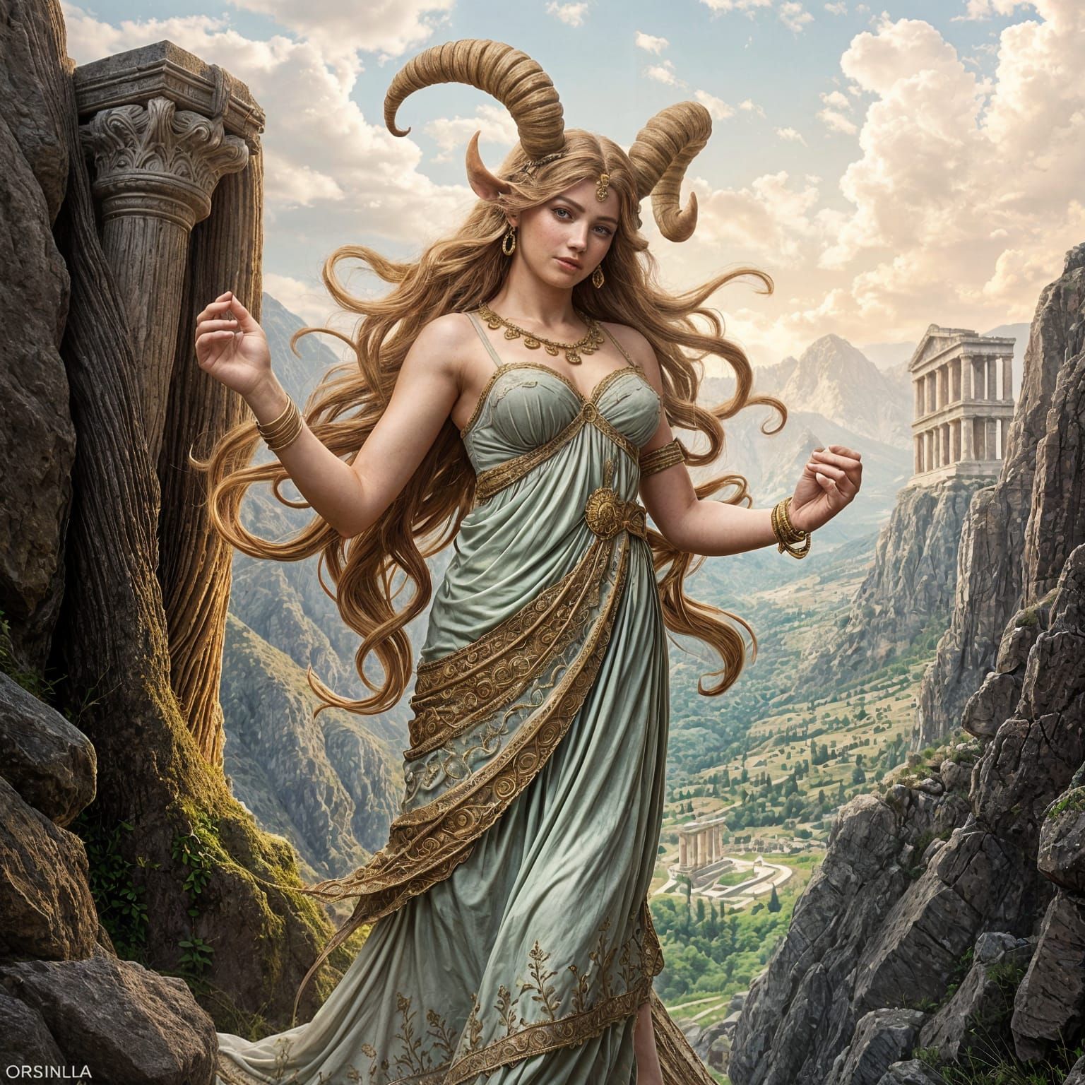 Surreal Hyperrealistic Satyr Dances in Ancient Greek Arcadia