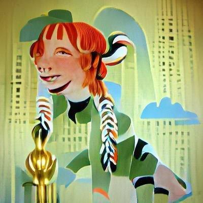 Pippi Longstocking in Art Deco Style