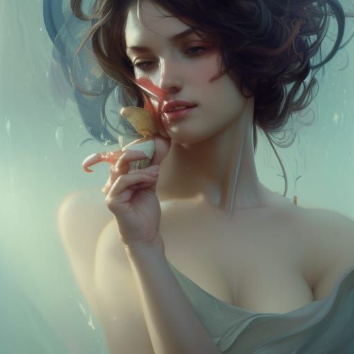 Sensual Goddess Portrait in Hyperdetailed Digital Art