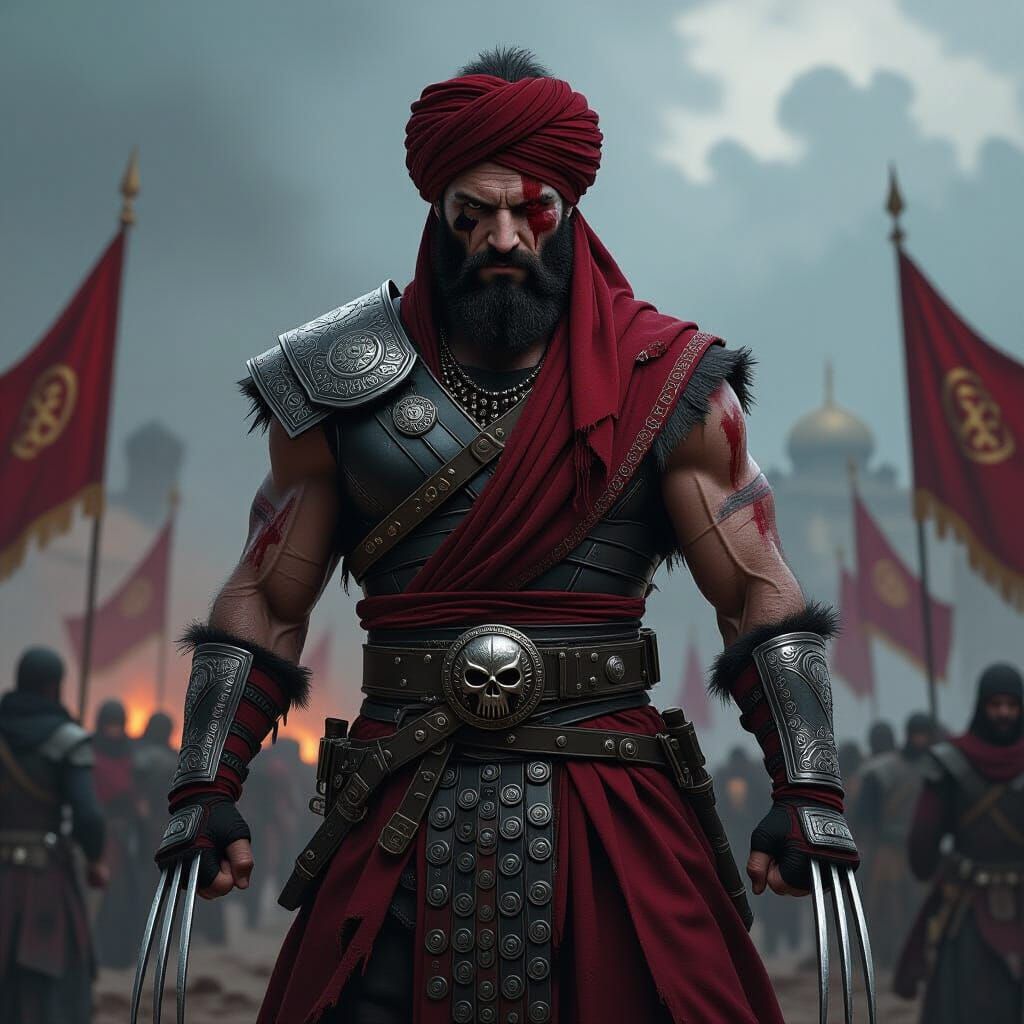 Wolverine as Ottoman Berserker Warrior in Cinematic Style