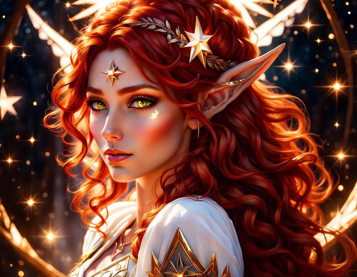 Gorgeous Elf Woman with Starlight Scar