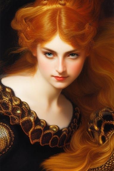 Fantasy Heroine Portrait in Pre-Raphaelite Style