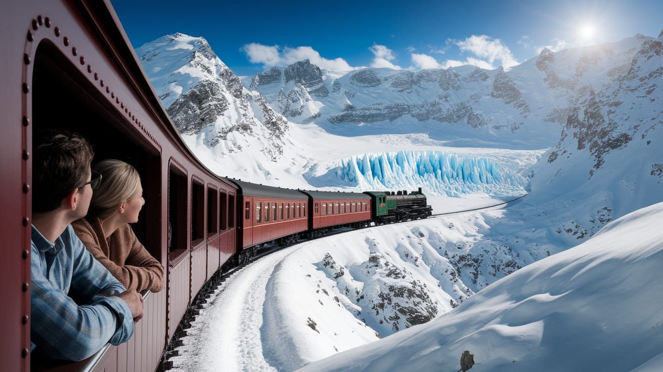 Steam Train Journey Through Snowy Swiss Alps