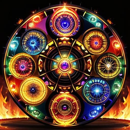 Sapphire Wheel with Eyes of Fire: A Crystal Rainbow