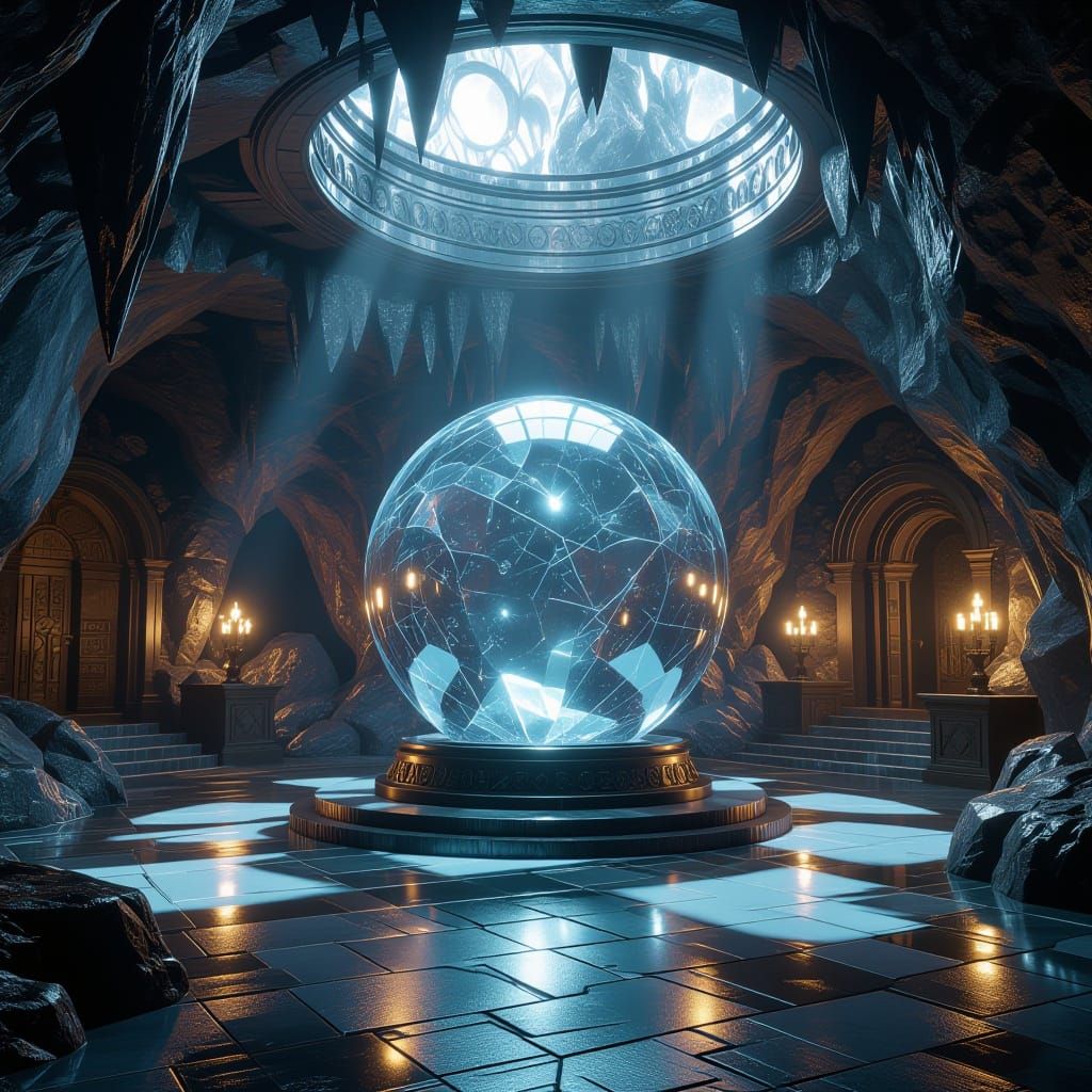 Crystal Ballroom Inside Cave, 3D Game Cinematic