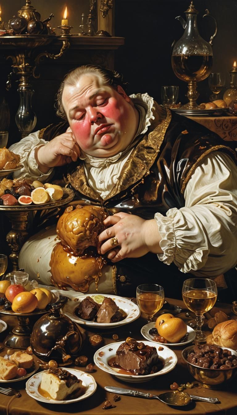Baroque Still Life: Gluttony in Vivid Color