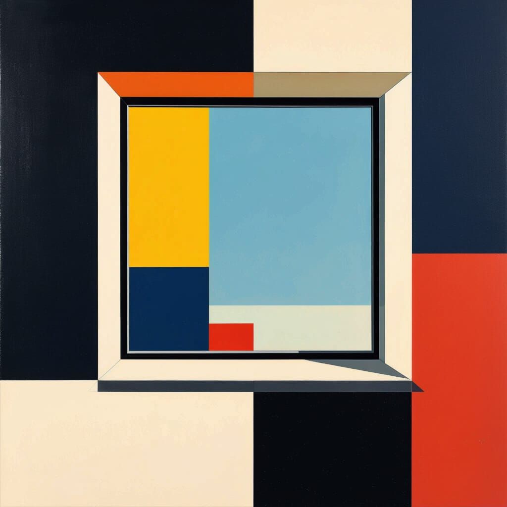 Minimalist Window Inspired by Malevich and Mondrian