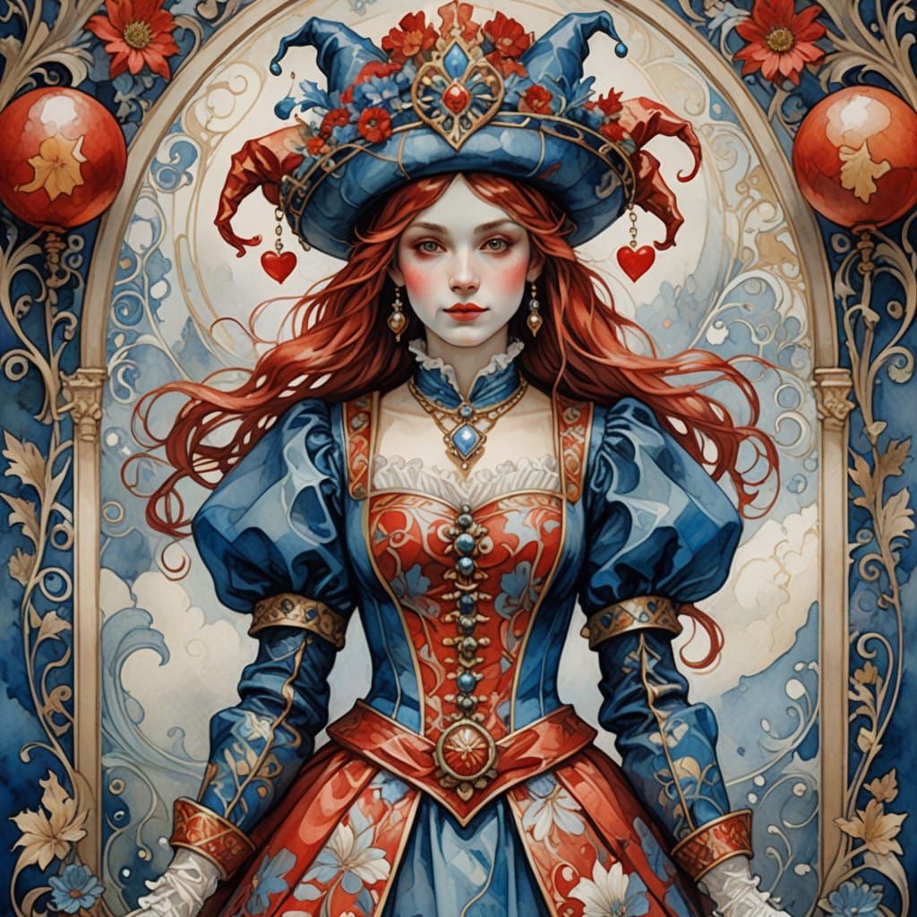 Ornate Jester in Floral Attire