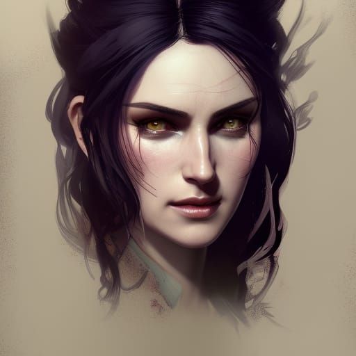 Yennefer Portrait in Hyperdetailed Style