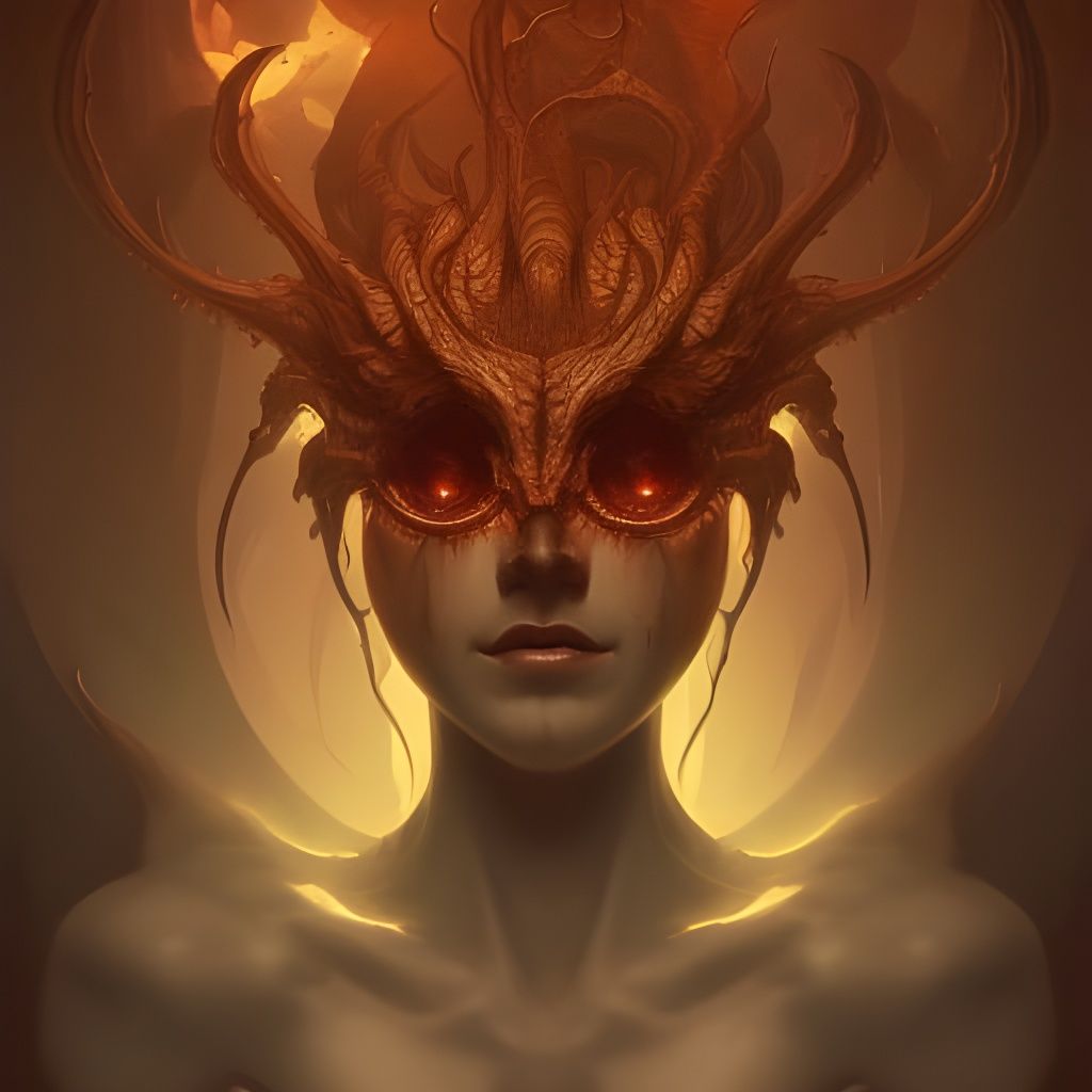 Eldritch Pumpkin Demon Portrait in Unreal Engine Style