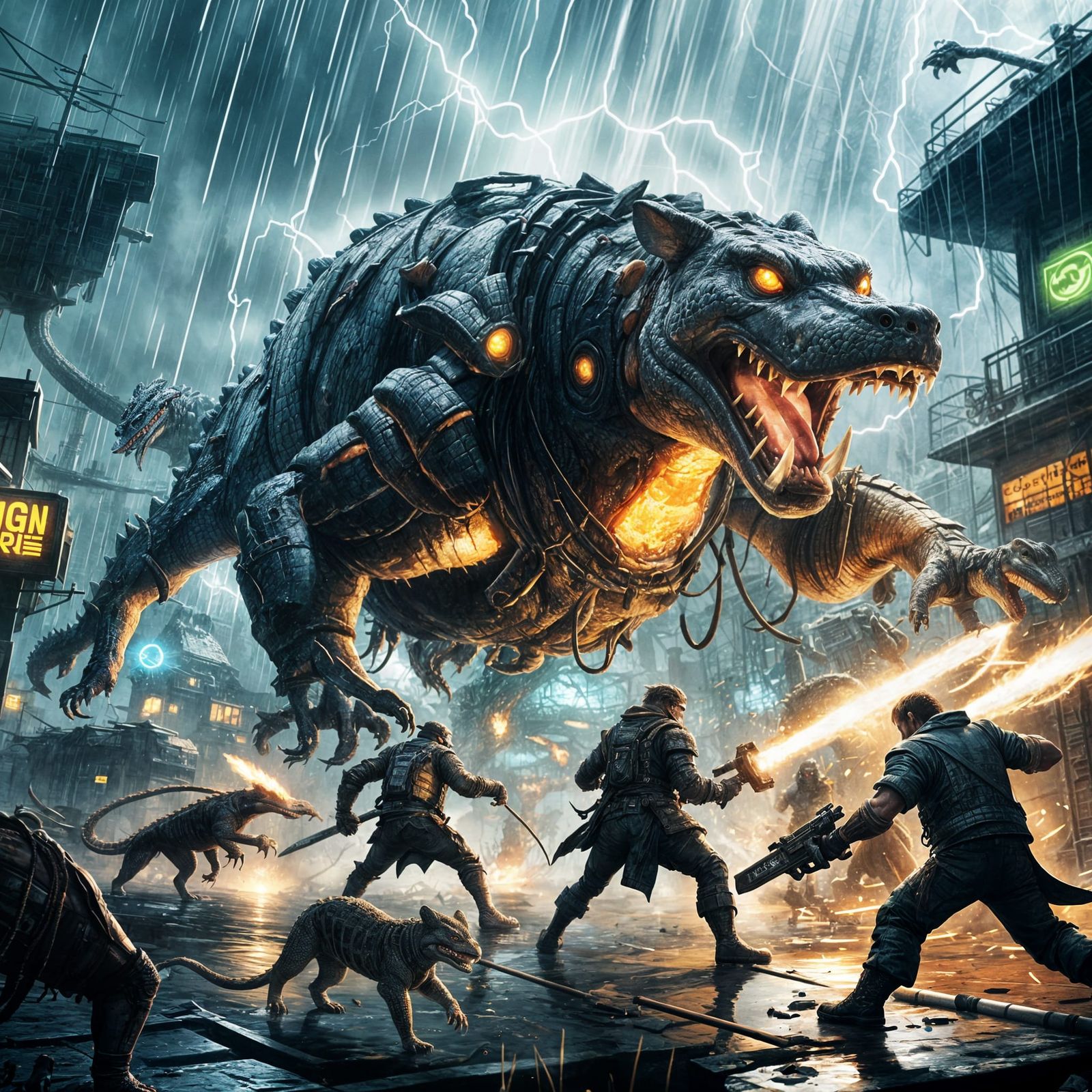 Mechanical Mutant Royal Rumble in Sci-Fi Arena