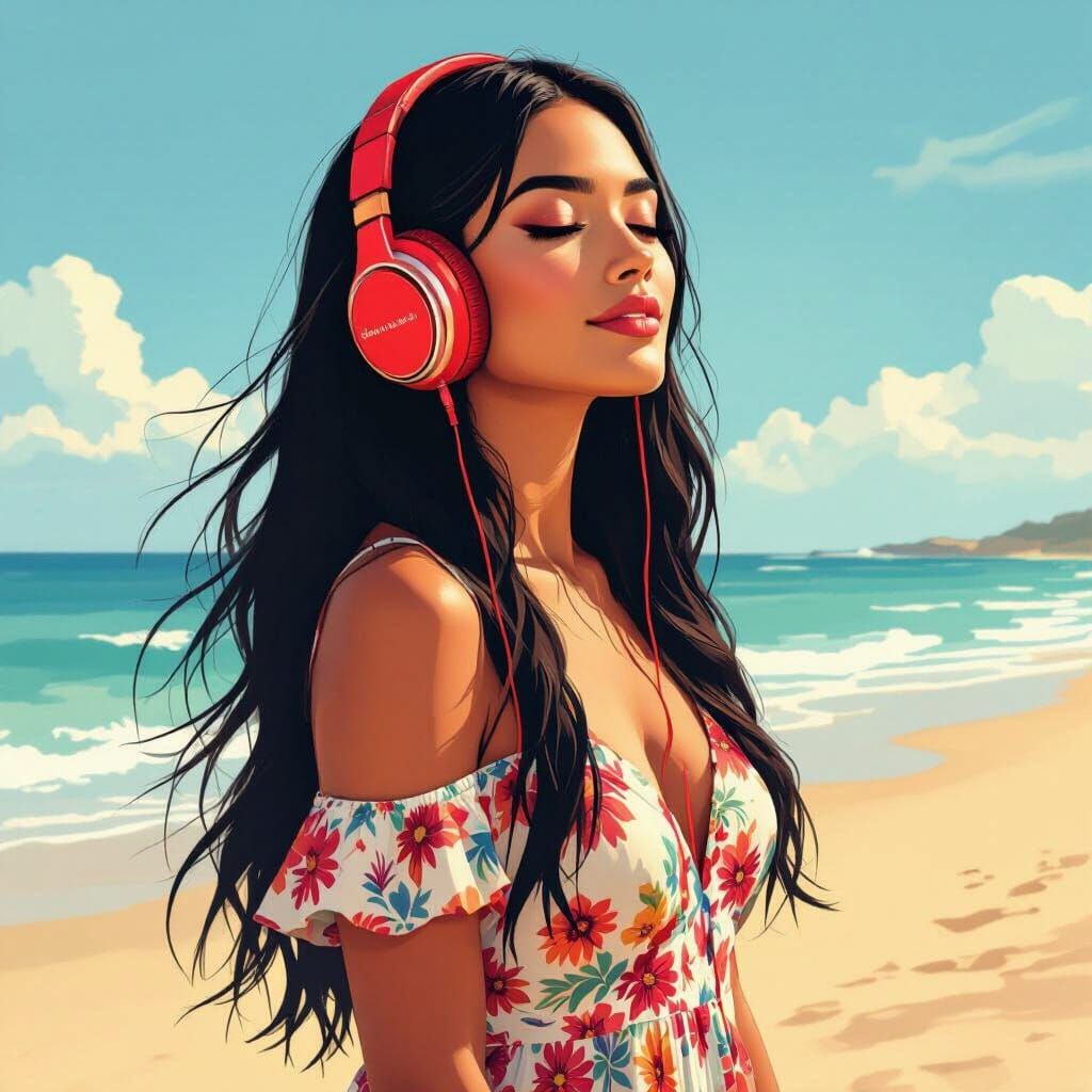 Native American Woman Enjoys Vacation at Bethany Beach