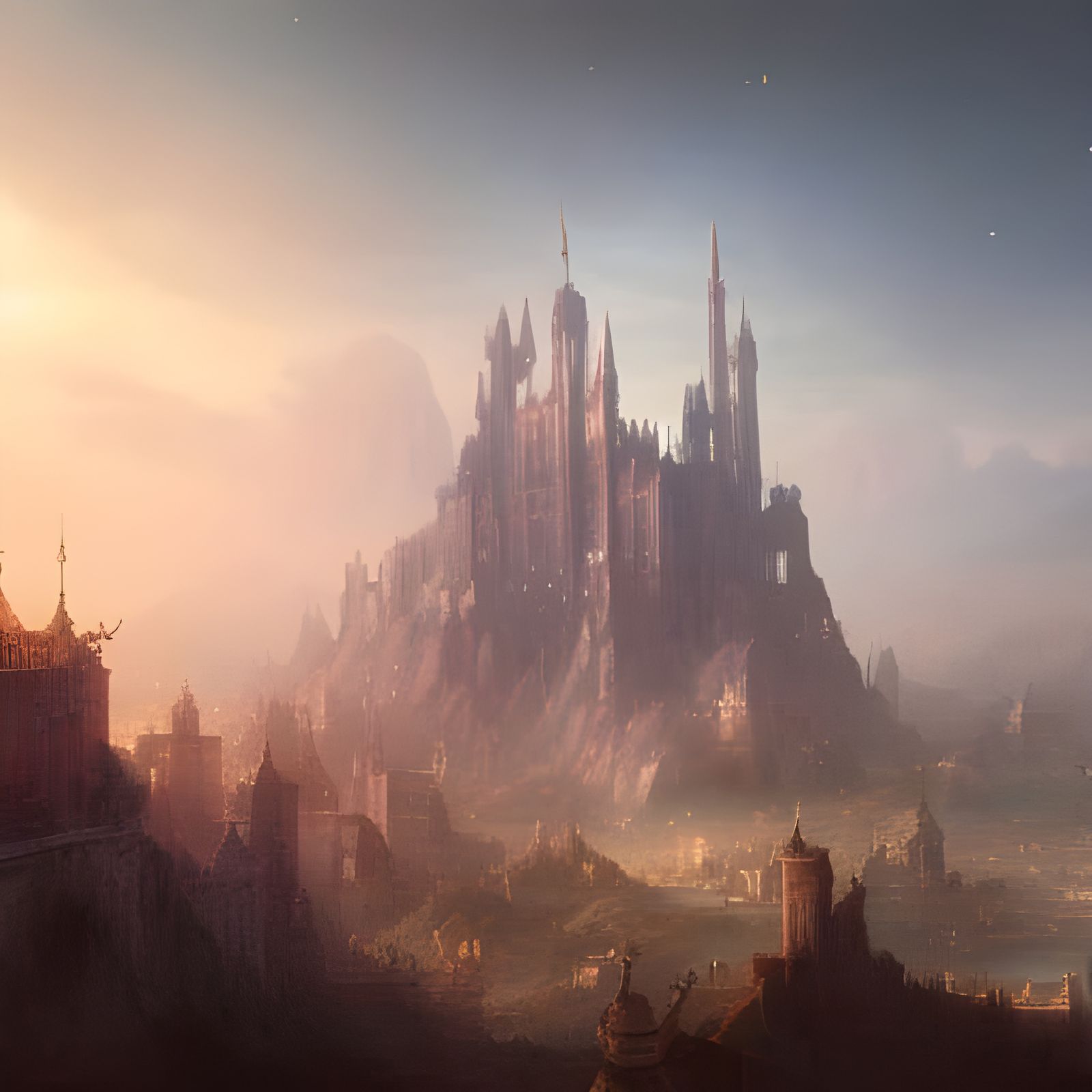 Fantasy City View from Palace Balcony