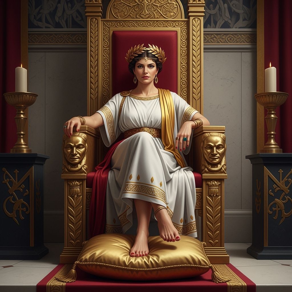 Empress Livia on Golden Throne: Fantasy Concept Art