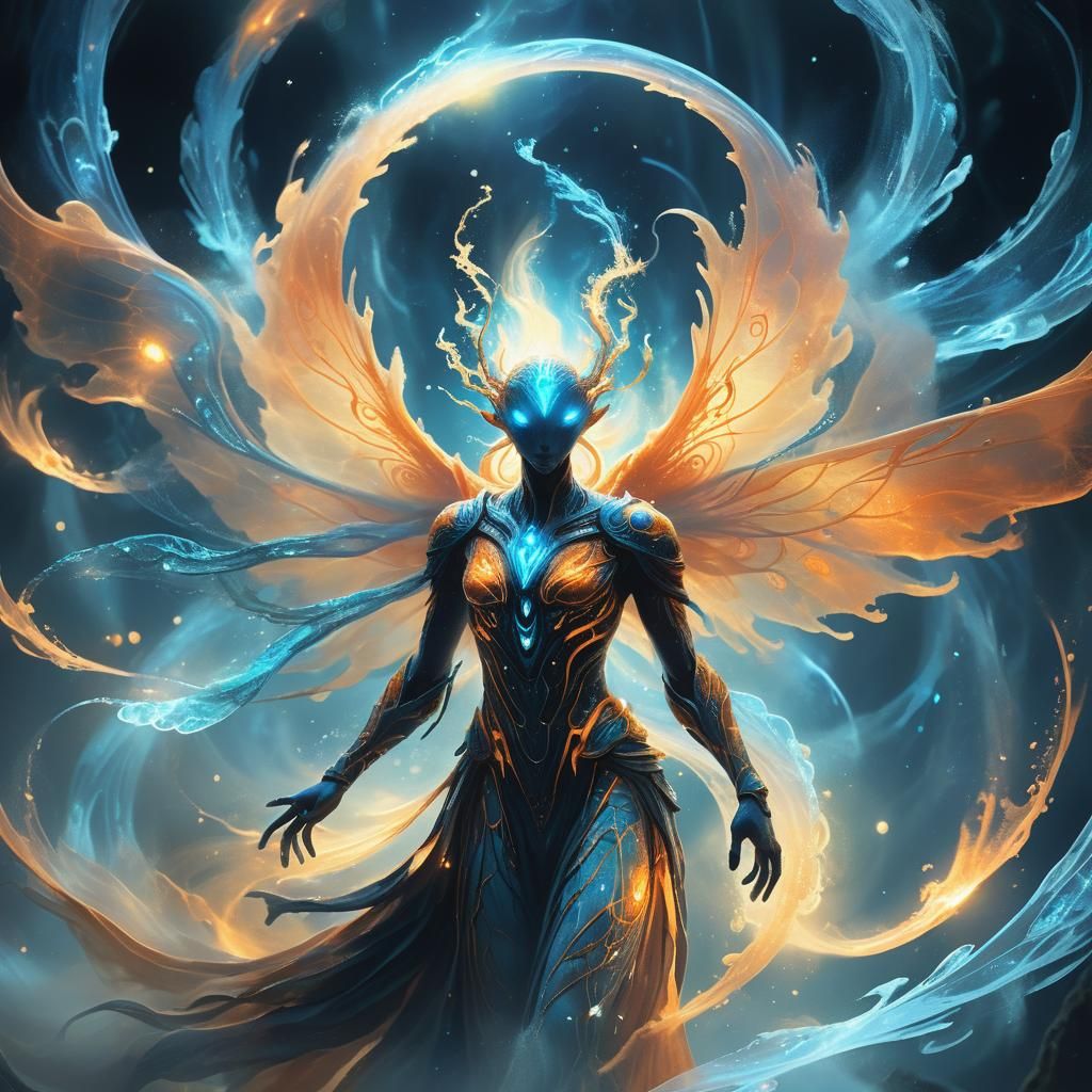 Otherworldly Creature Bursts Forth in Fantasy Landscape