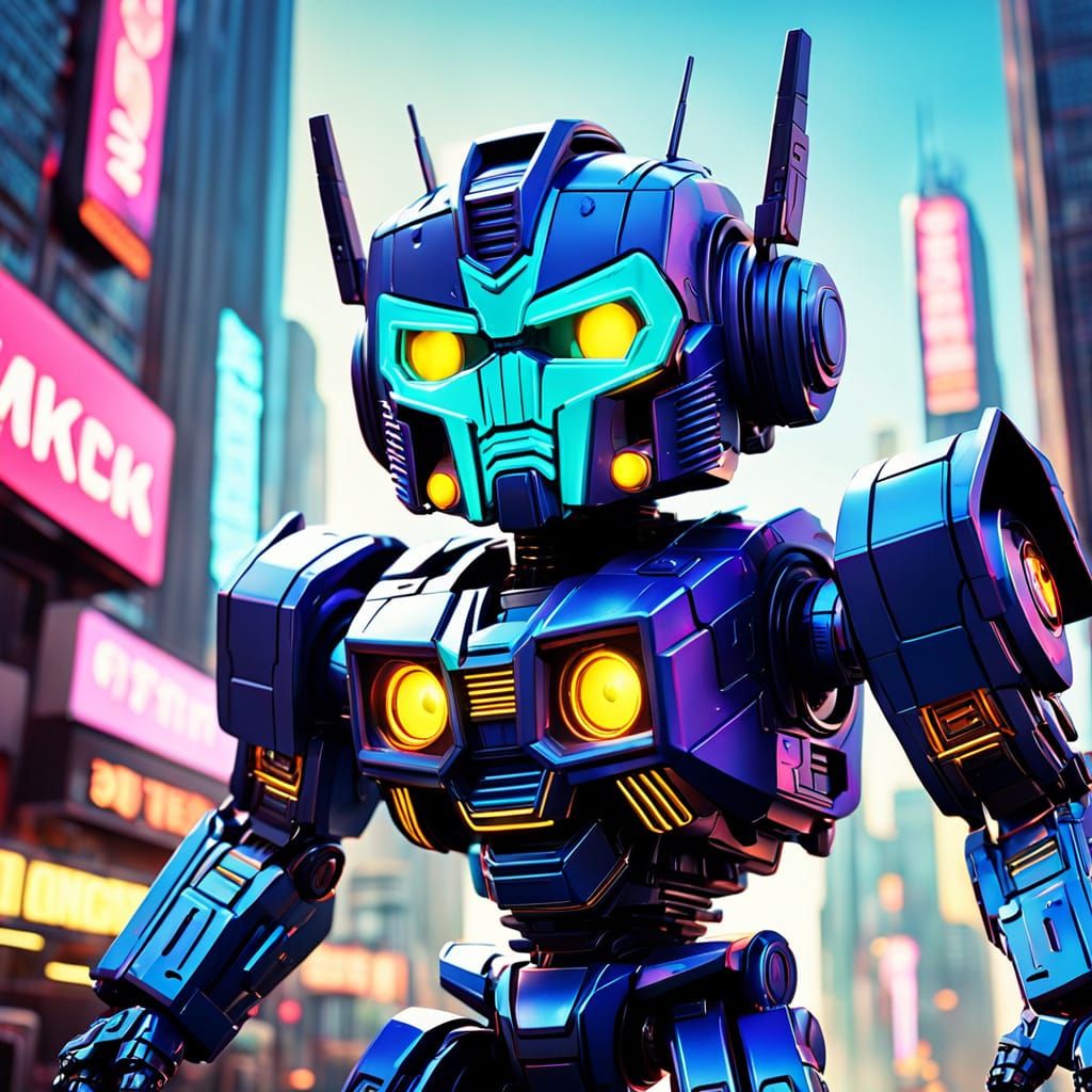 Transformer in Cyberpunk City, Funko Pop! Style