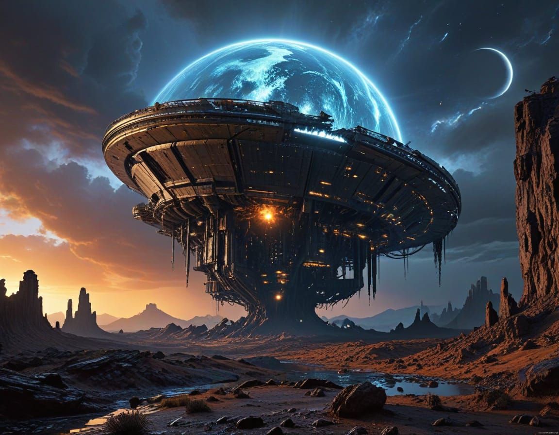 Mysterious Obsidian Planet in Perpetual Twilight