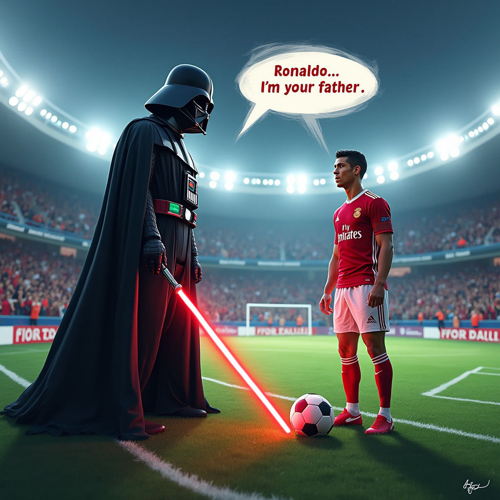 Darth Vader Meets Cristiano Ronaldo on Soccer Field