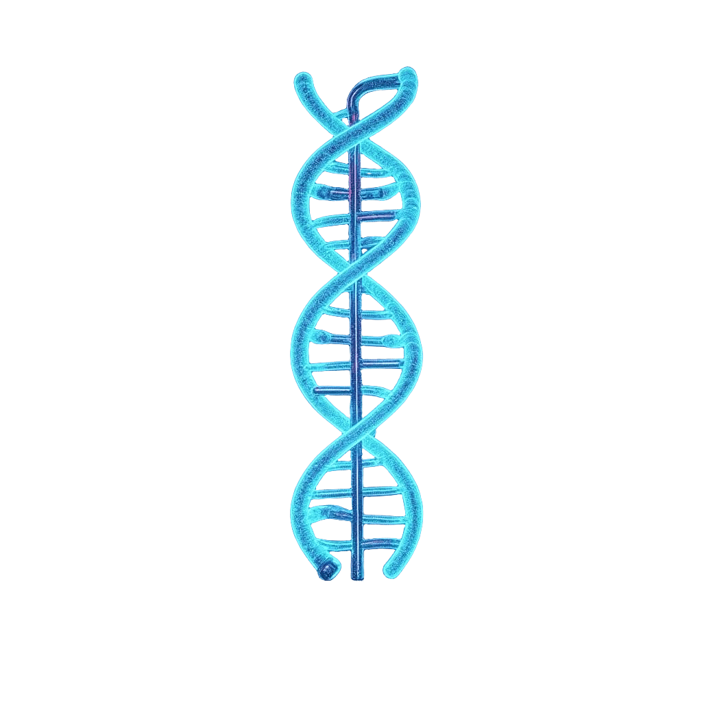 Genetic Genealogy Logo in Synthwave Neon Style