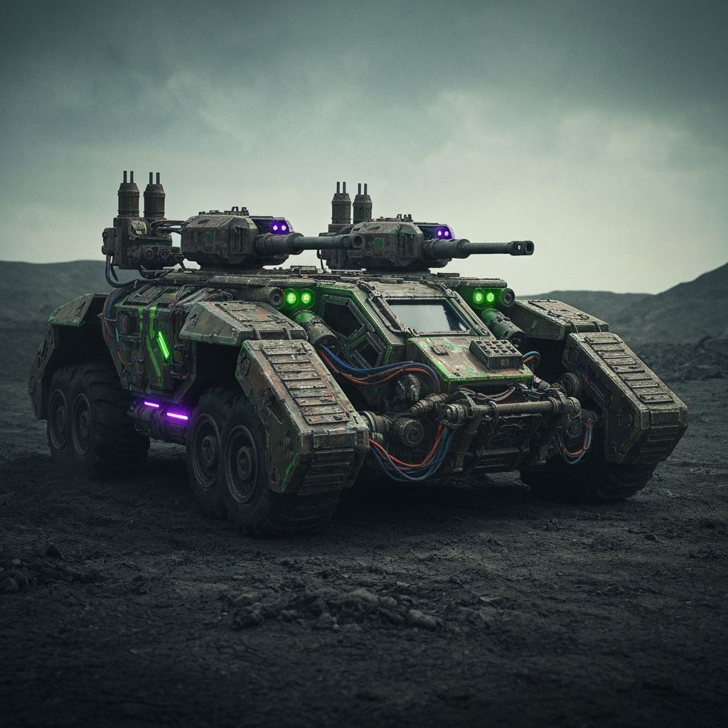 Futuristic Gothic Punk Land Ship in Ash Waste