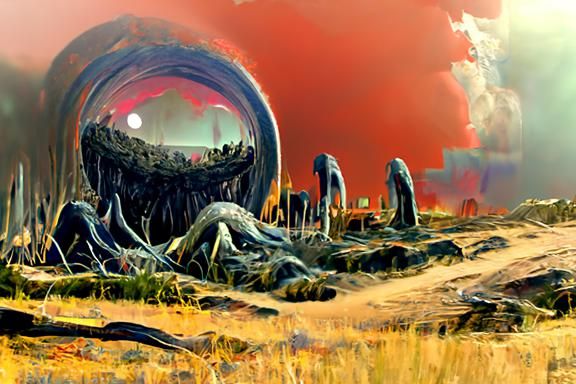 Radioactive Biopunk Landscape with Oozing Pustules