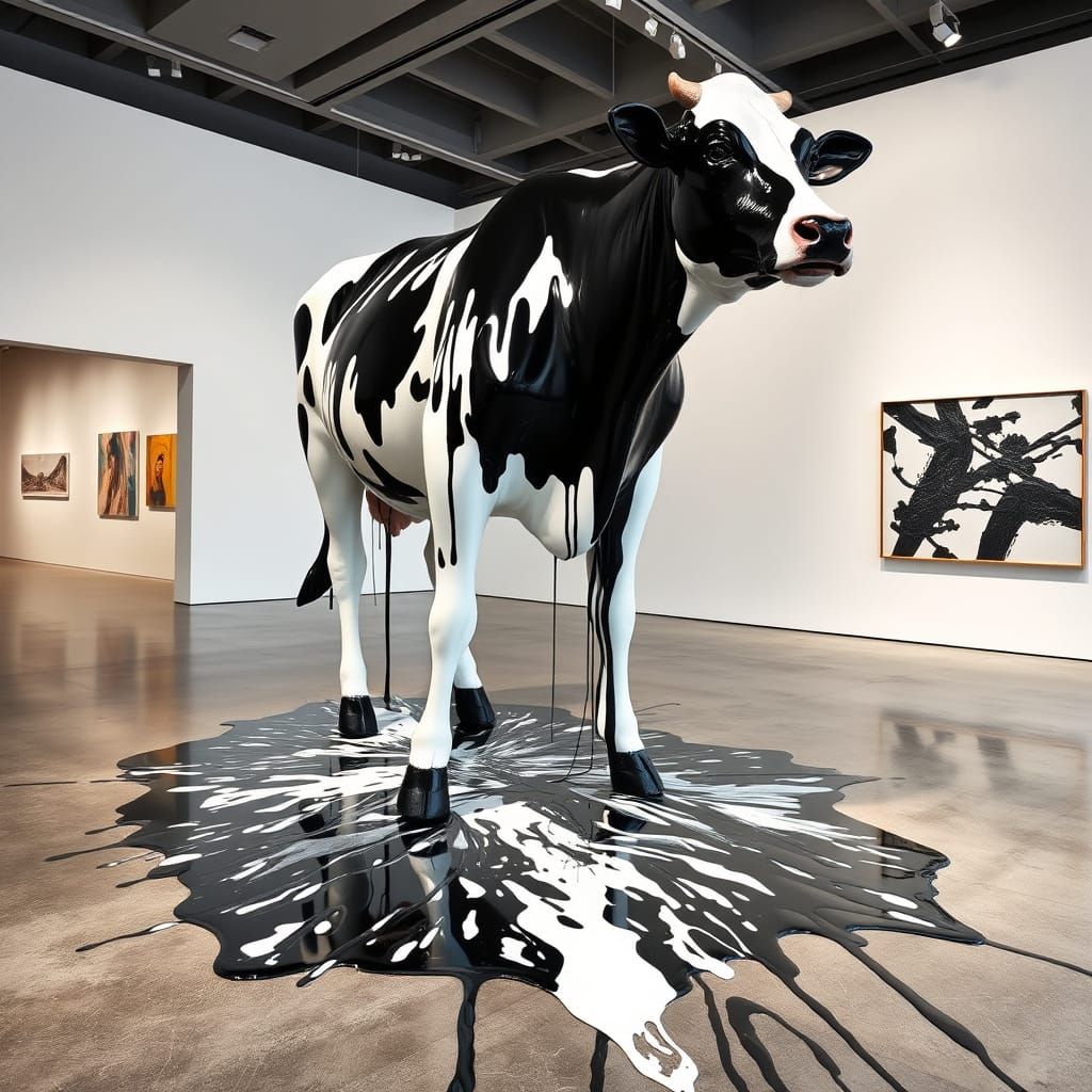 Holstein, dripping paint